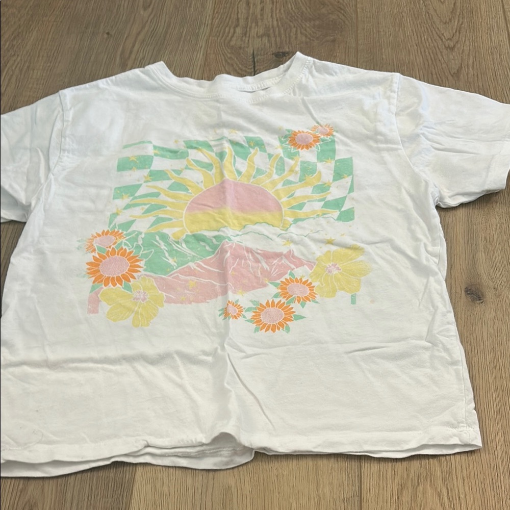 Mighty Fine White and Yellow Short Sleeve Tees with Vibrant Graphics